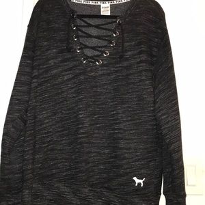 PINK strappy front sweater